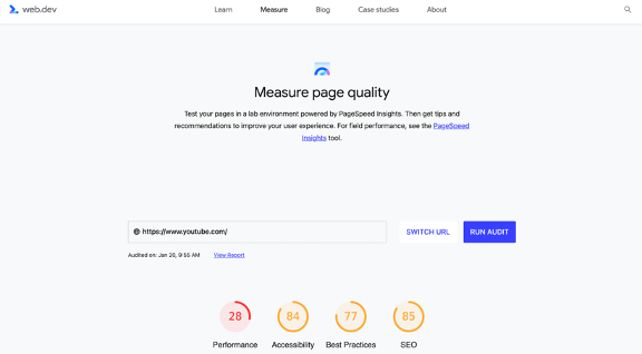 Web.dev Measure